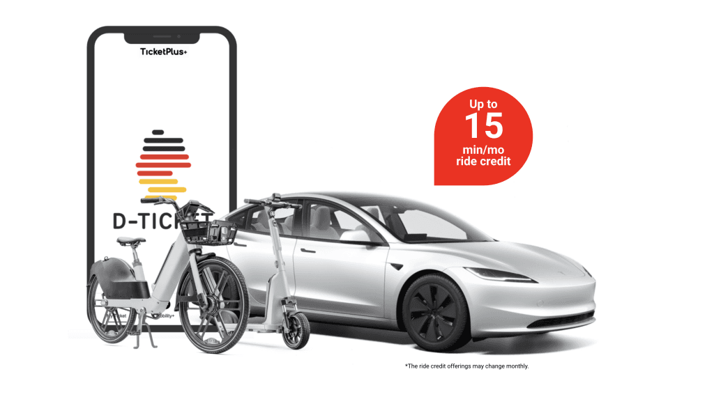 D-Ticket App Sharing Services 15 Min TicketPlus+ Carsharing Deutschlandticket