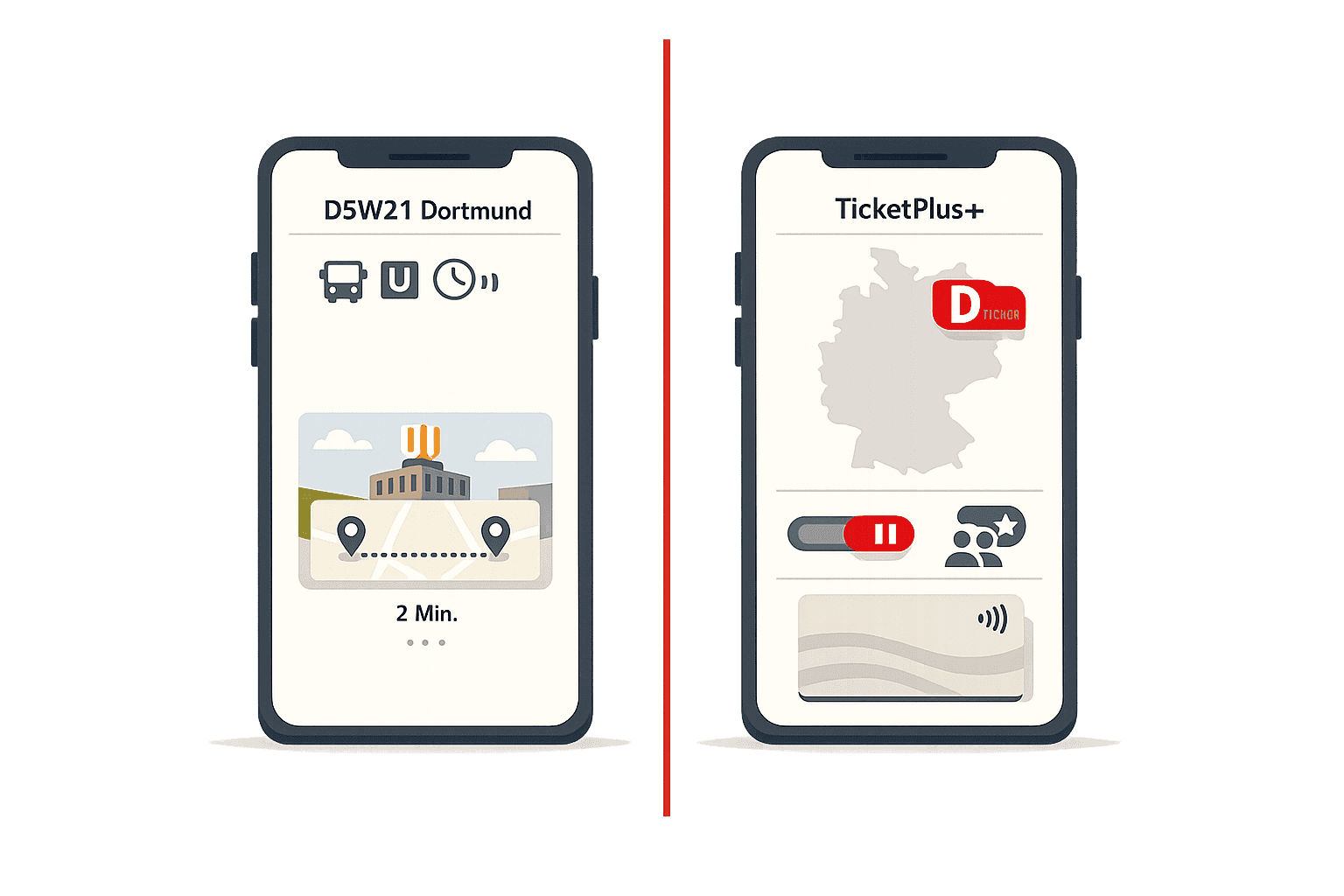 DSW21 (Dortmund) vs. TicketPlus+: Der große App-Vergleich zum 63€-Ticket
