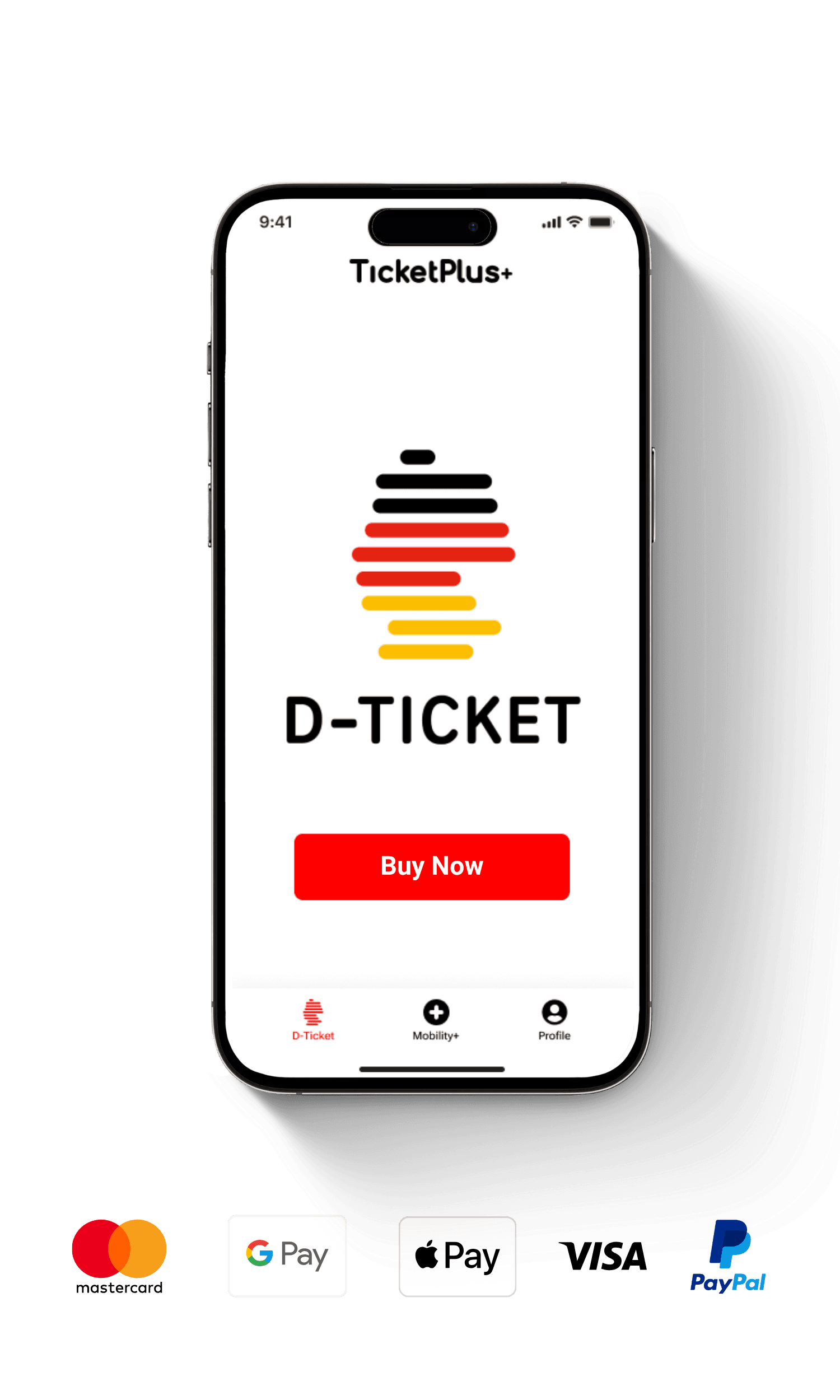 Deutschlandticket App TicketPlus+ payment methods PayPal Apple Pay Google Pay credit card